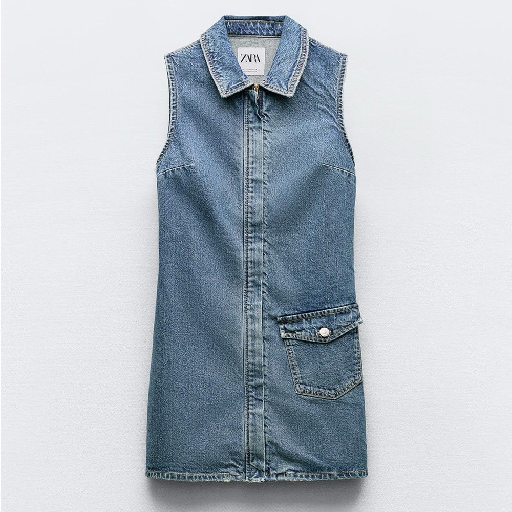 NWT - Zara TRF Fitted Denim Dress